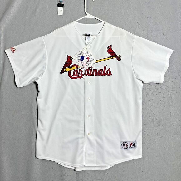 MLB Authentic St Louis Cardinals Majestic Baseball Jersey Men's XL Blank White